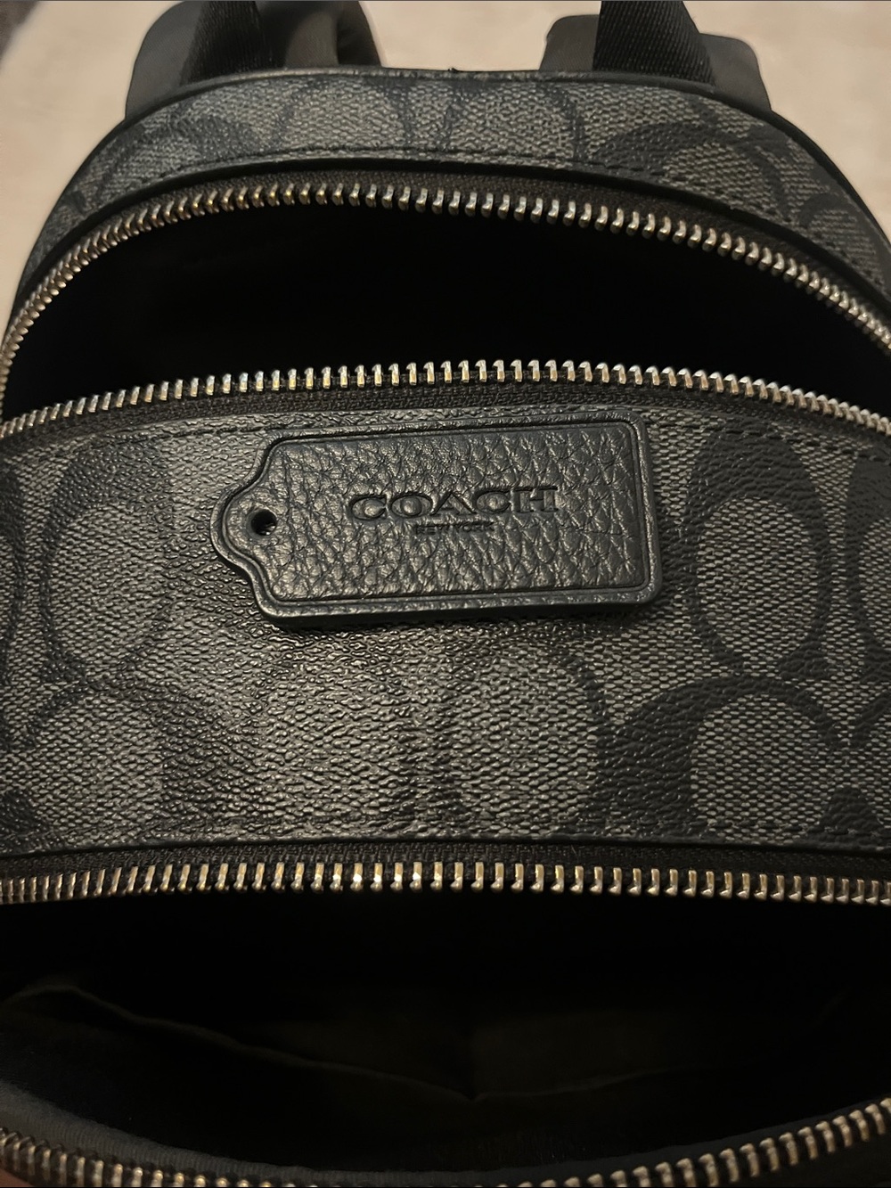 Coach Black Signature Canvas Mini Backpack - Picture 7 of 7